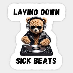 Badass DJ Teddy Bear Sticker